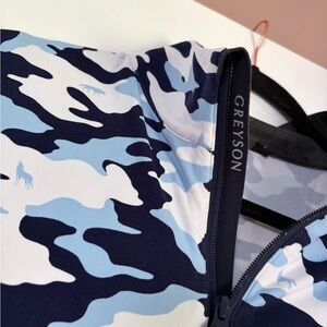 Greyson Navy and Light Blue Camouflage Pullover